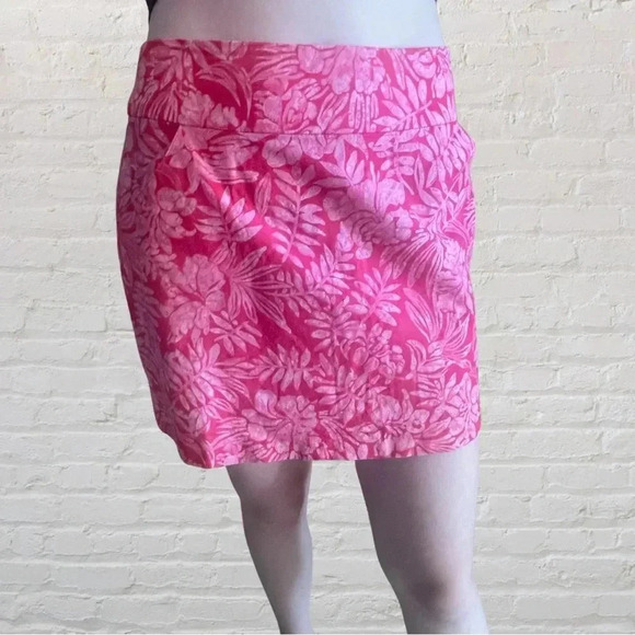 Vintage Nicole Miller Pink Floral Hawaiian Print Mini Skirt – Made in USA - Picture 3 of 9